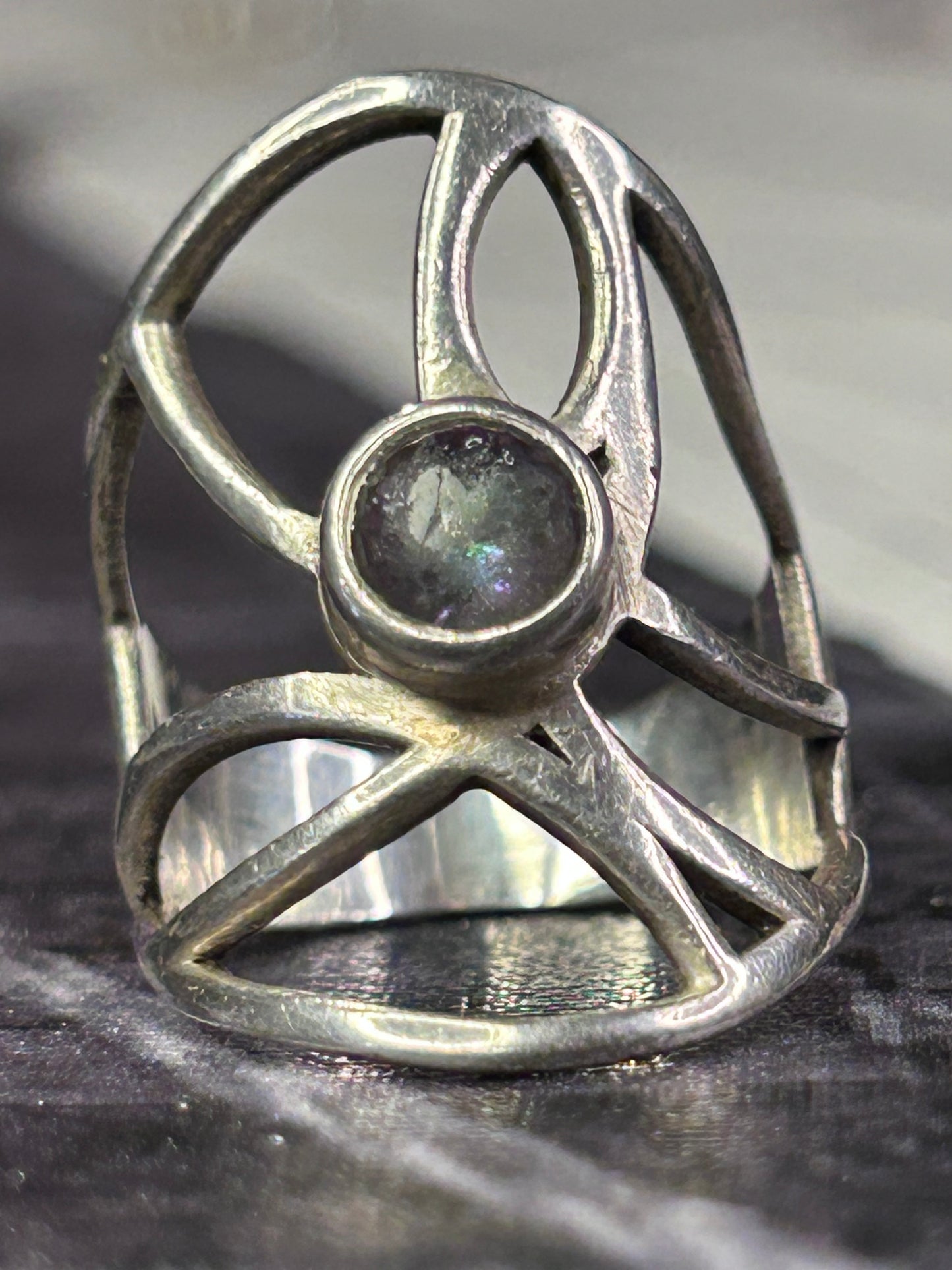 Modern Artisan-Made Sterling Silver (925) Mystic Topaz Ring