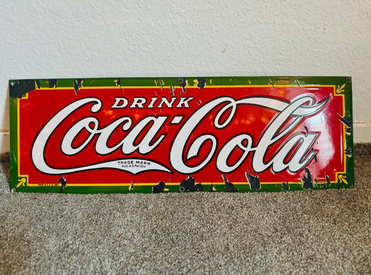 Authentic 1932 Coca-Cola Porcelain Sign – Tennessee Enamel Co. – 30”