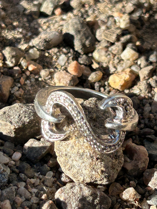 Open Hearts by Jane Seymour® Sterling Silver Diamond Wrap Ring - Size 7.5